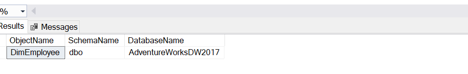 Examples of metadata function PARSENAME() in SQL Server