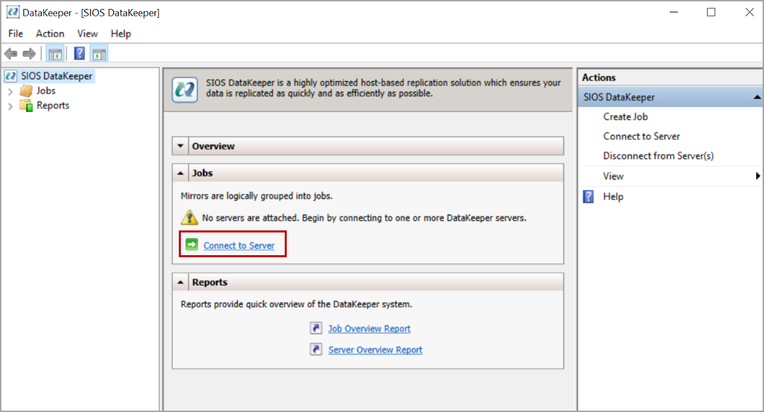 SIOS DataKeeper source and target connection