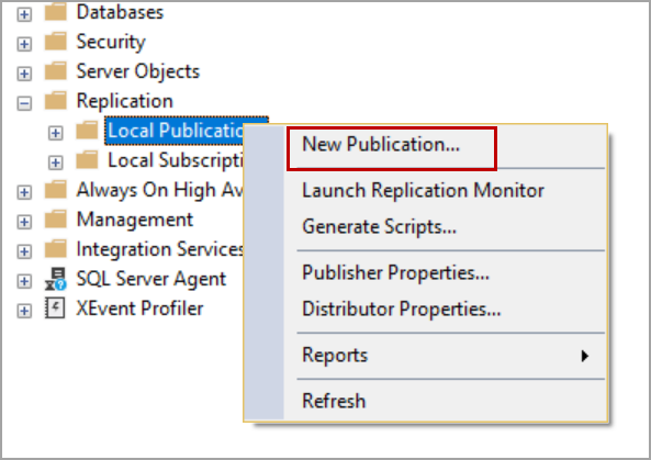 SQL Server publication