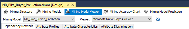 Options in Mining Model Viewer. 