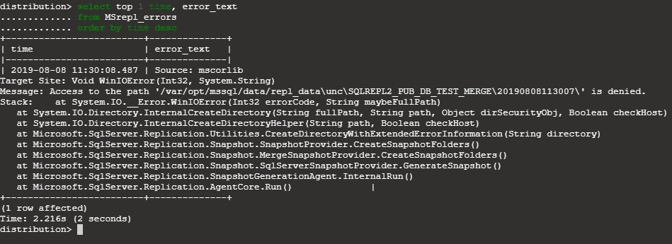 Error on Generating Snapshot