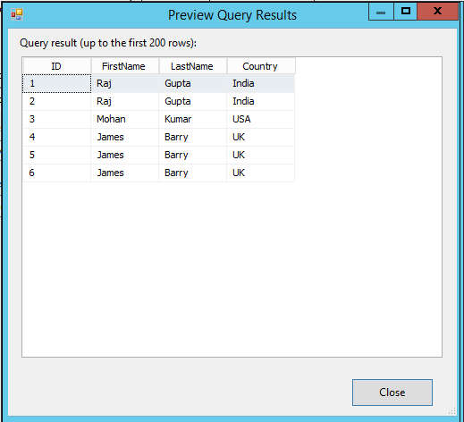 Prview query data