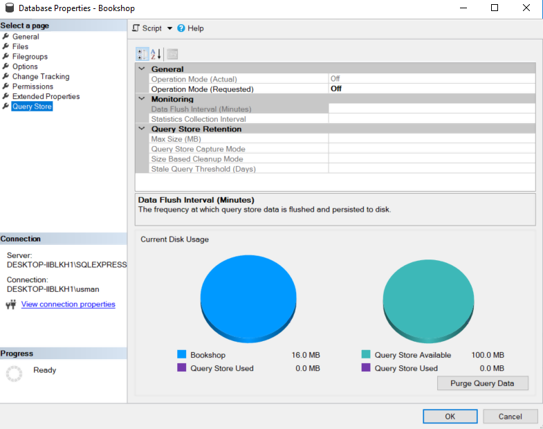 Screenshot of Enabling SQL Server Query Store - Part 3