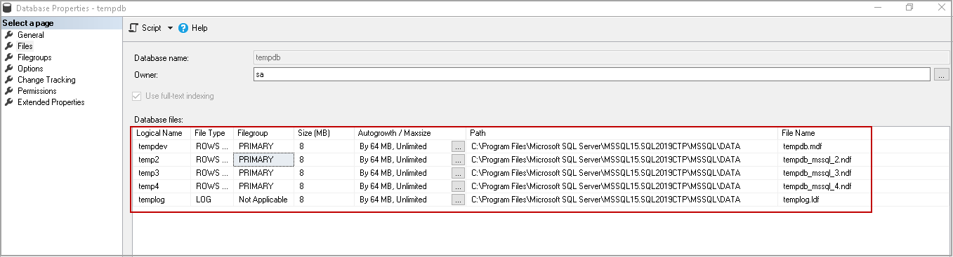 TempDB database configuration