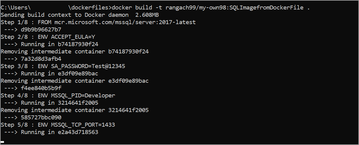 create docker image from docker file by restoring the backup