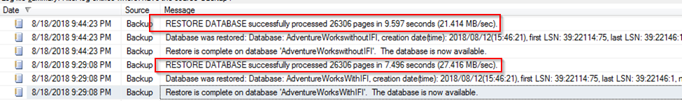 error logs for instant file initialization