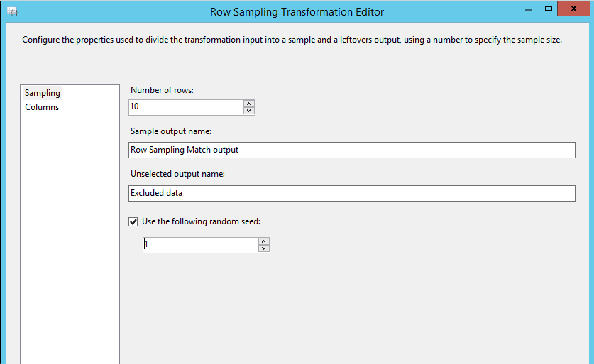 Random data seed configuration