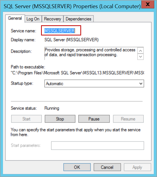 SQL Service name to start SQL Server in single user mode using command prompt