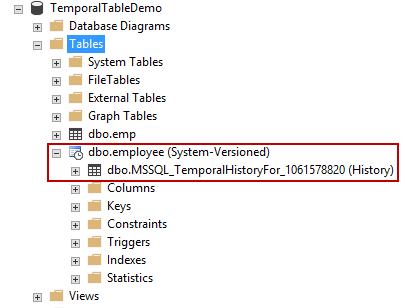 Naming the history table in temporal tables