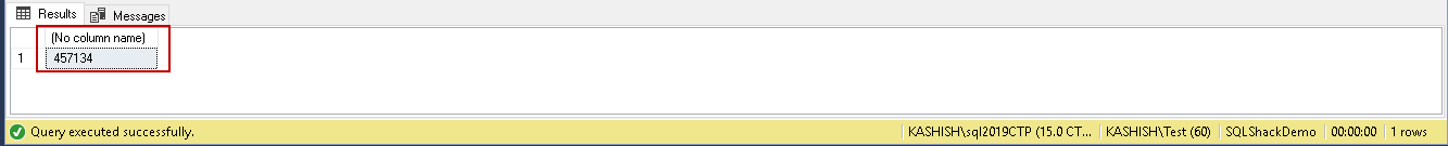 Number or records in sample table