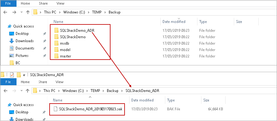 Backup SQL database - Database backs into a separate folder using DBATools