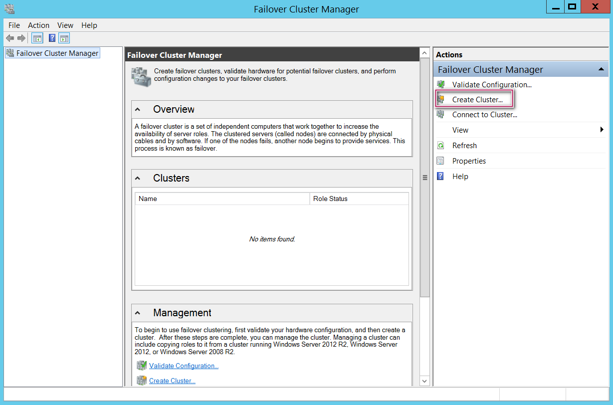 Failover cluster manager