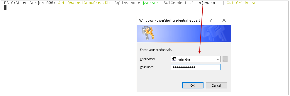 powershell sql server module DBAChecks: Connect using SQL authentication