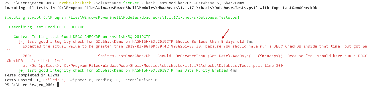 powershell sql server module DBAChecks: View conssitency check output