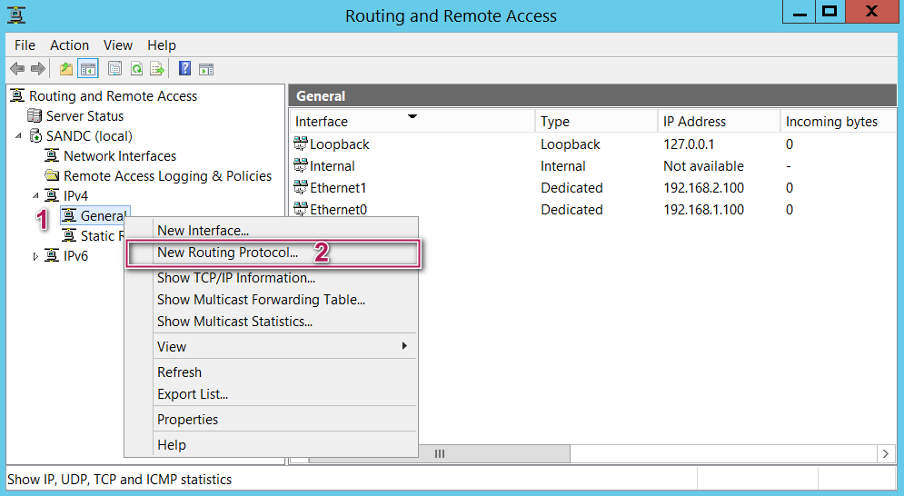 Routing and remote access - New routing protocal