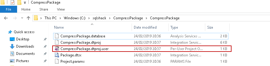 SQL import of compressed data: SSIS Solution in the directory