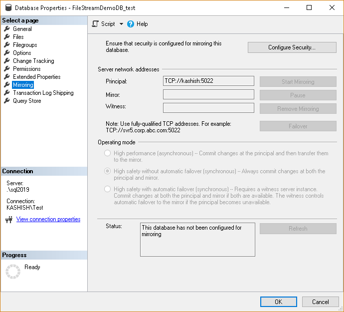 SQL Server FILESTREAM - Database Mirroring