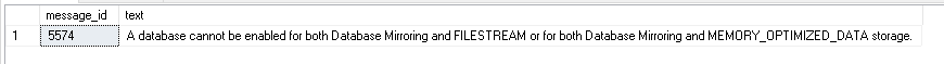 SQL Server FILESTREAM - Database Mirroring error for SQL Server FILESTREAM