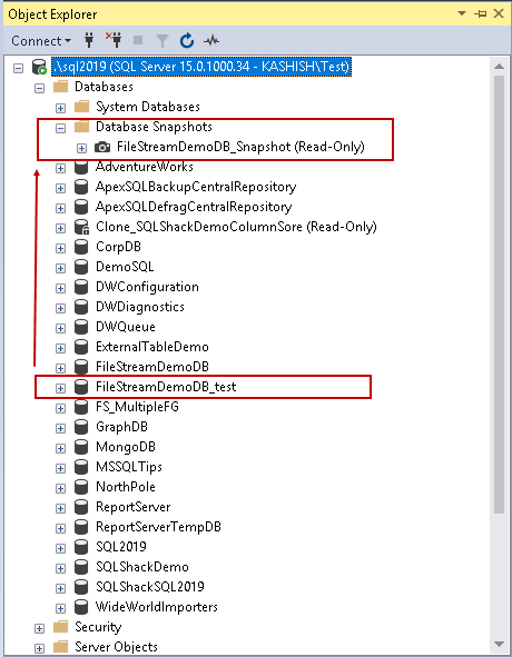 SQL Server FILESTREAM - Database Snapshot