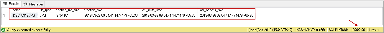 SQL Server FILETABLE record 