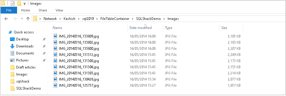 SQL Server FILETABLE 