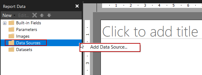 SQL Server Reporting Services - Add data source in Report Builder