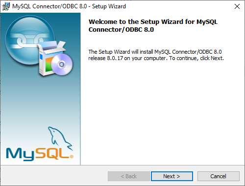 MySQL Connection/ODBC wizard - Welcome dialog