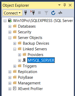 MySQL linked server