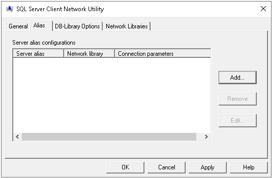Add alias in SQL Server Client network utility