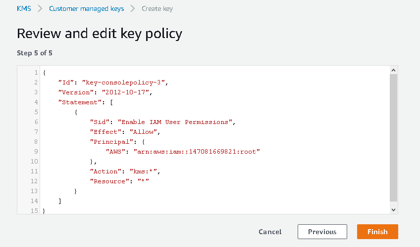 Review and edit key policy