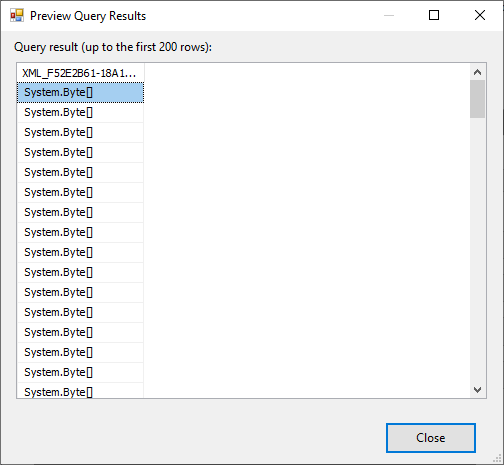 This image shows how OLE DB Source read a SELECT command using FOR XML clause