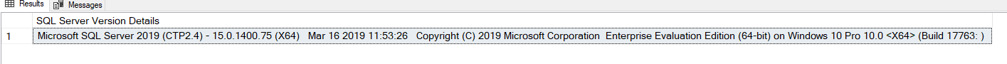 @@VERSION function output and SQL Server version details