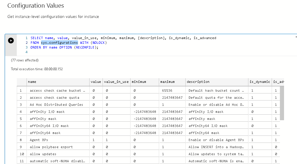 Configuration Values