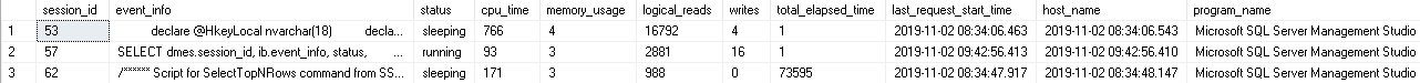 the output of sys.dm_exec_input_buffer to filter results