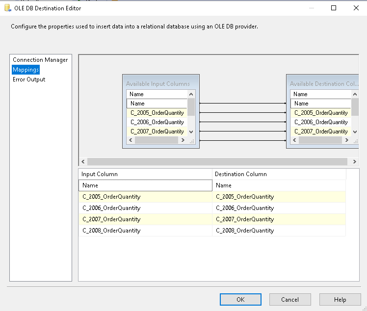 Verify source and destination mapping