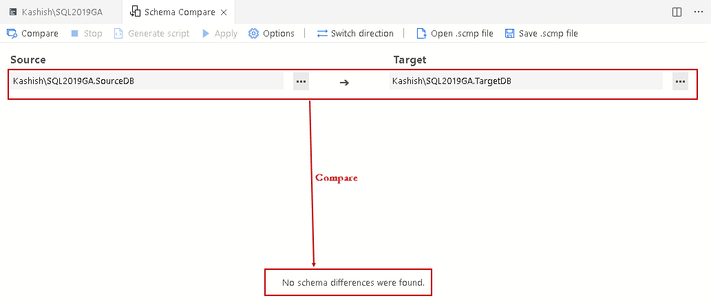 no schema difference