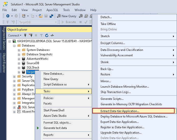 Extract Data-tier Application