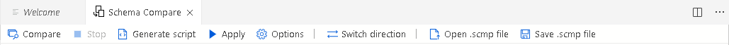 Schema Compare menu options