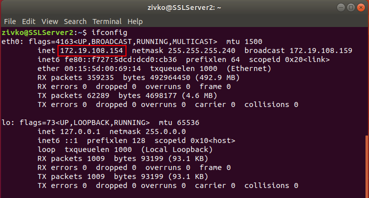 Machine IP address