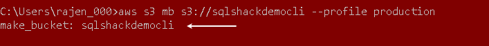 AWS CLI tool command for S3 bucket