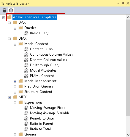 Analysis Services templates 