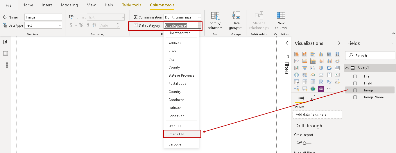 Change data category