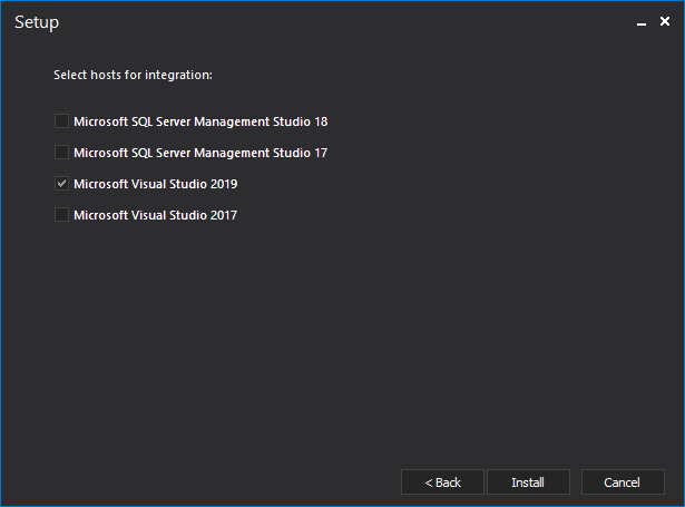 Check Visual Studio and SQL Server Management Studio versions into which ApexSQL Diff will be integrated