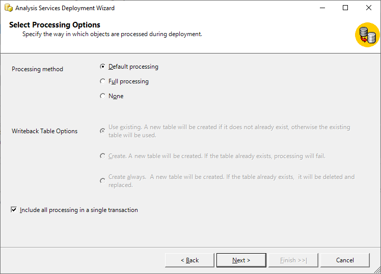 Set Processing Options