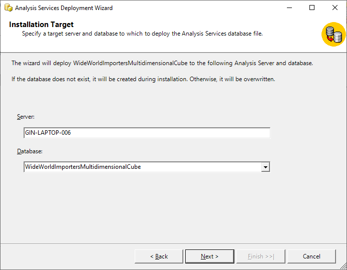 SSAS Installation Target