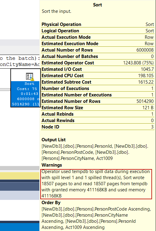 Tempdb spill explanation