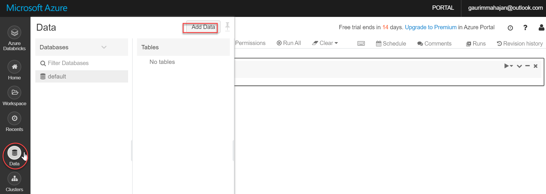 Uploading data on Azure Databricks.