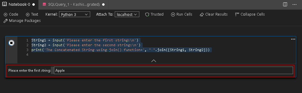 Use JOIN function for string concatenation