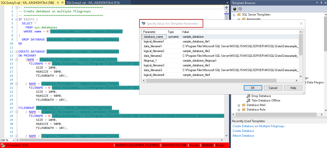 View parameters