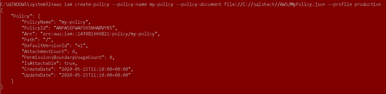 AWS CLI for check policy of an user